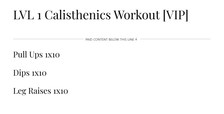 Calendar Extension – LVL 1 Calisthenics Workout&nbsp;[VIP]