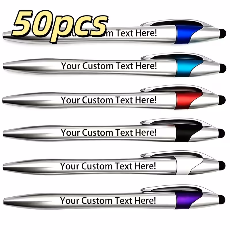 50 Custom Text Pens